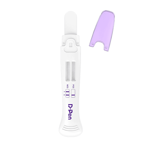 3-Panel D-Pen Oral Fluid Test (Alcohol + Nicotine + THC) test device showing result windows for Alcohol, Nicotine (Cotinine), Marijuana view 4