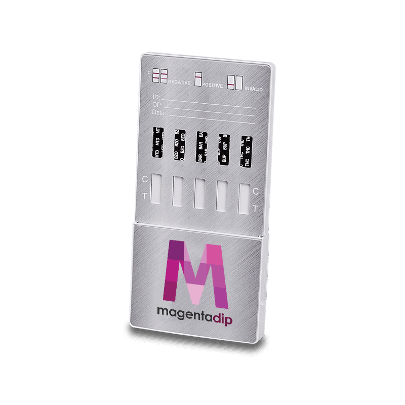 10 Panel CLIA Waived Magenta Dip Card