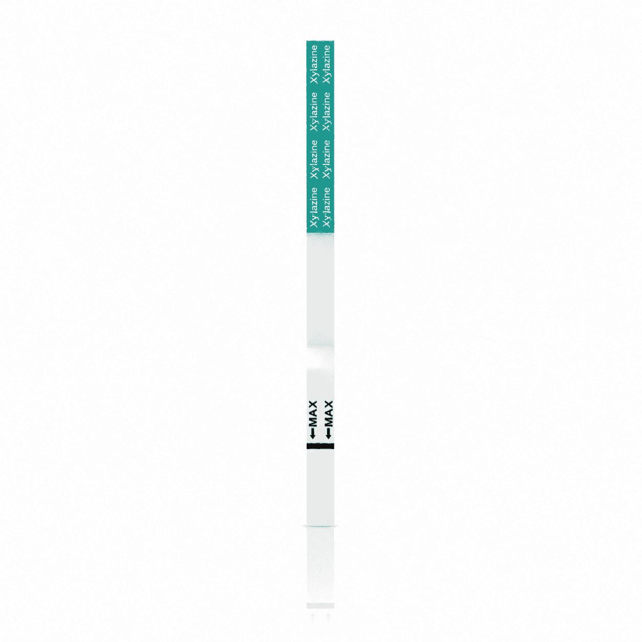 Magenta Xylazine Strip - Substance ID - 300 ng/ml test device showing Xylazine result window at 300 ng/mL