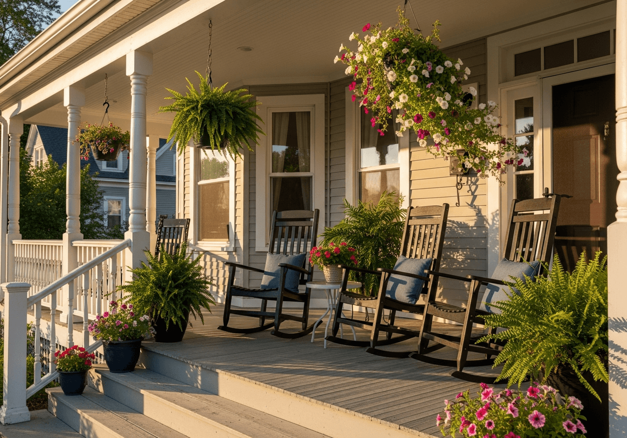 Front porch of a sober living recovery home